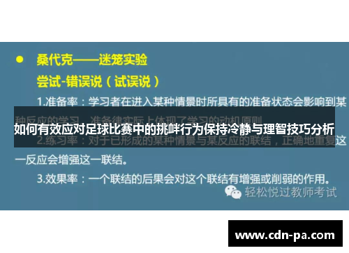 如何有效应对足球比赛中的挑衅行为保持冷静与理智技巧分析